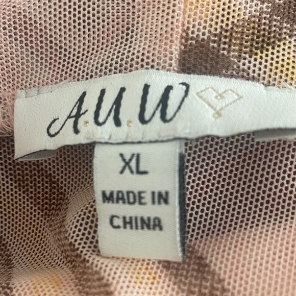 AUW Blush and Beige Checkered Midi Dress - Picture 5 of 5